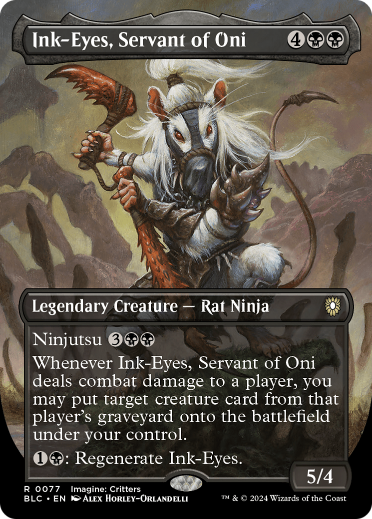 Ink-Eyes, Servant of Oni (Borderless) [Bloomburrow Commander] | GrognardGamesBatavia