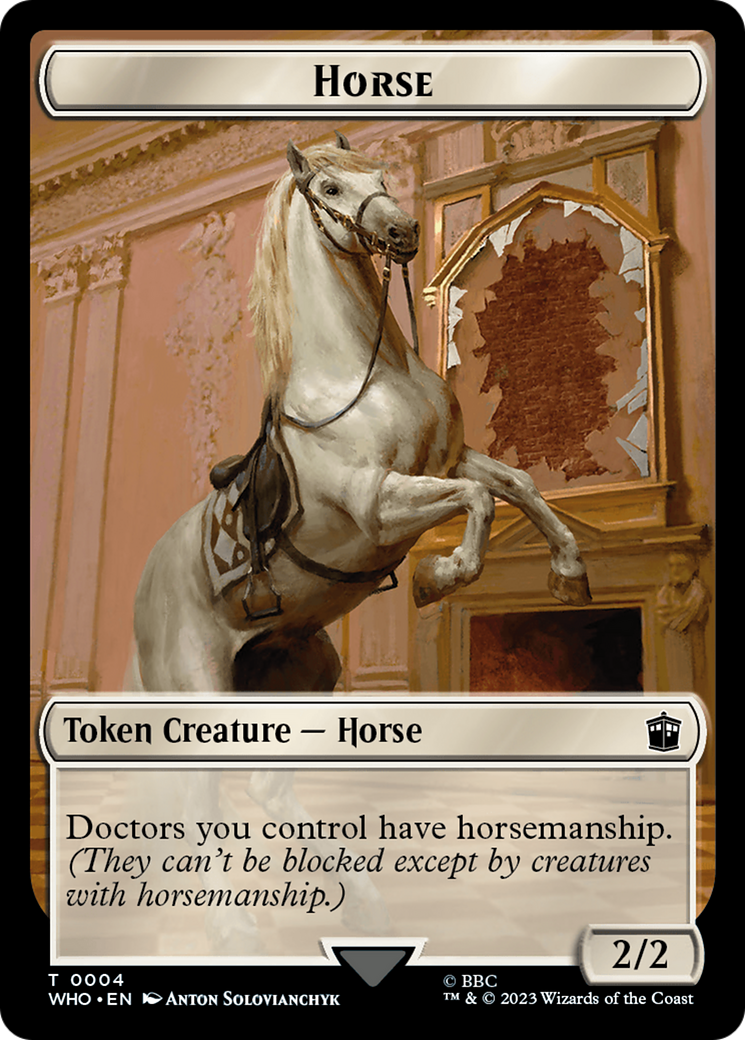 Horse // Cyberman Double-Sided Token [Doctor Who Tokens] | GrognardGamesBatavia