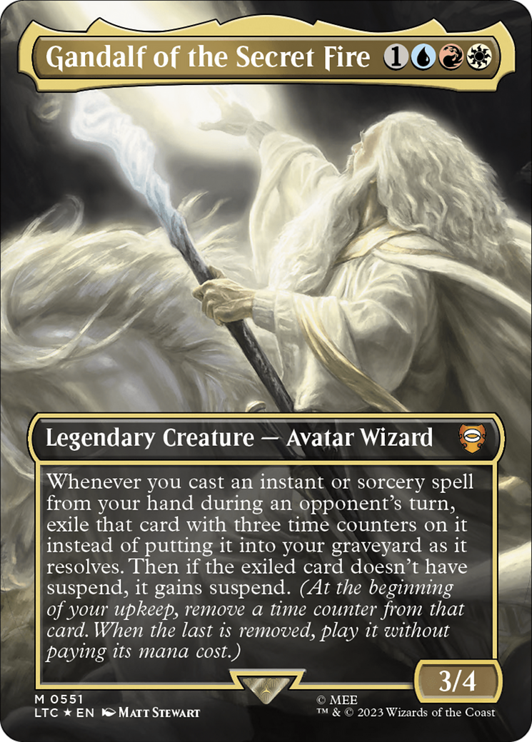 Gandalf of the Secret Fire (Borderless) (Surge Foil) [The Lord of the Rings: Tales of Middle-Earth Commander] | GrognardGamesBatavia