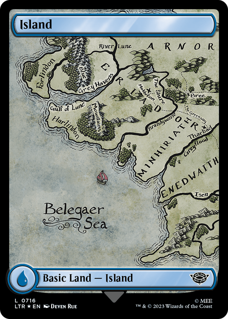 Island (0716) (Surge Foil) [The Lord of the Rings: Tales of Middle-Earth] | GrognardGamesBatavia