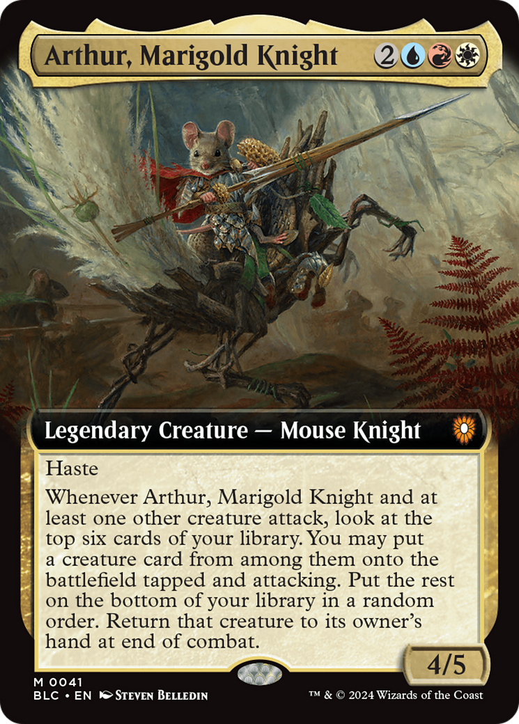 Arthur, Marigold Knight (Extended Art) [Bloomburrow Commander] | GrognardGamesBatavia