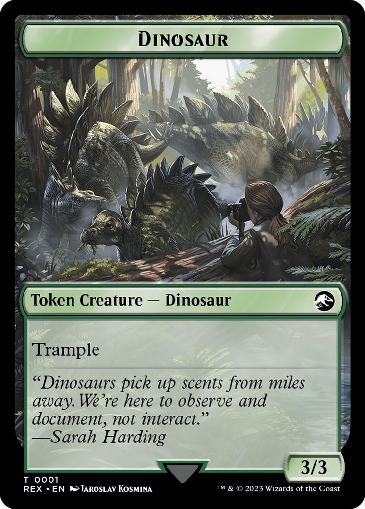 Fungus Dinosaur // Dinosaur (0001) Double-Sided Token [The Lost Caverns of Ixalan Tokens] | GrognardGamesBatavia