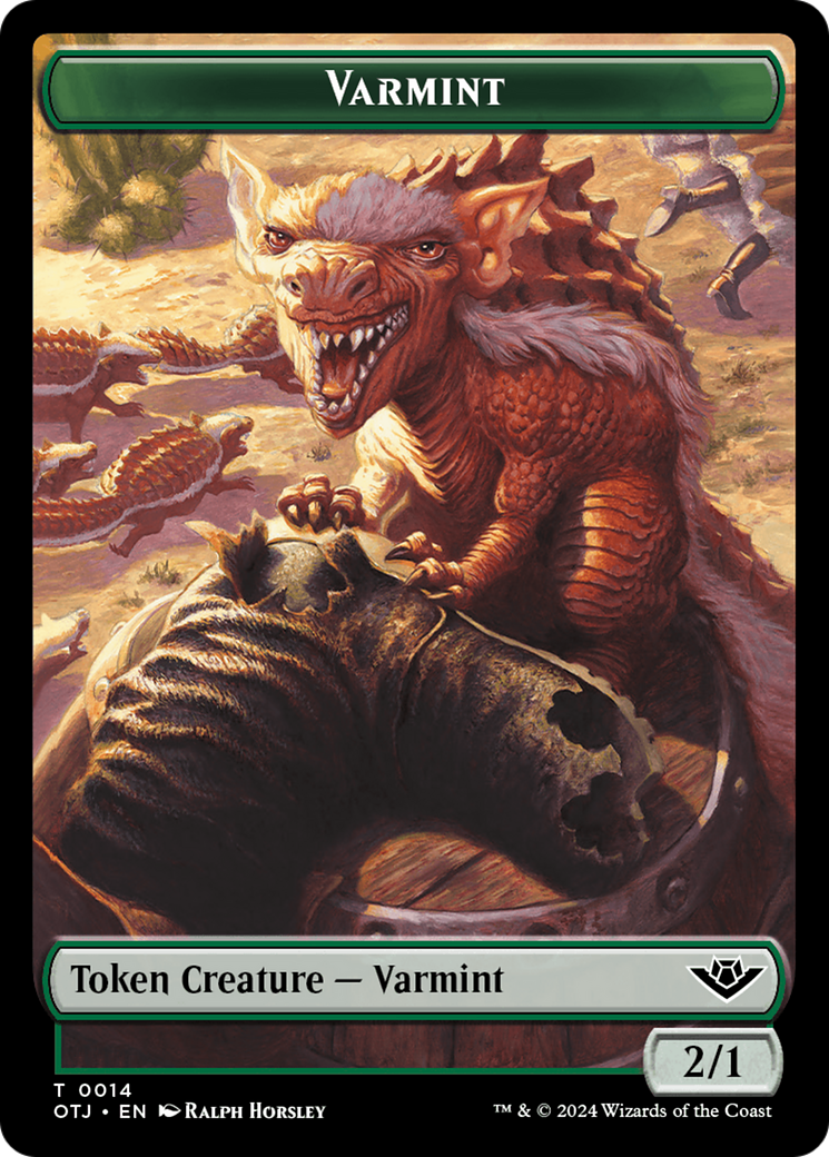 Treasure // Varmint Double-Sided Token [Outlaws of Thunder Junction Tokens] | GrognardGamesBatavia