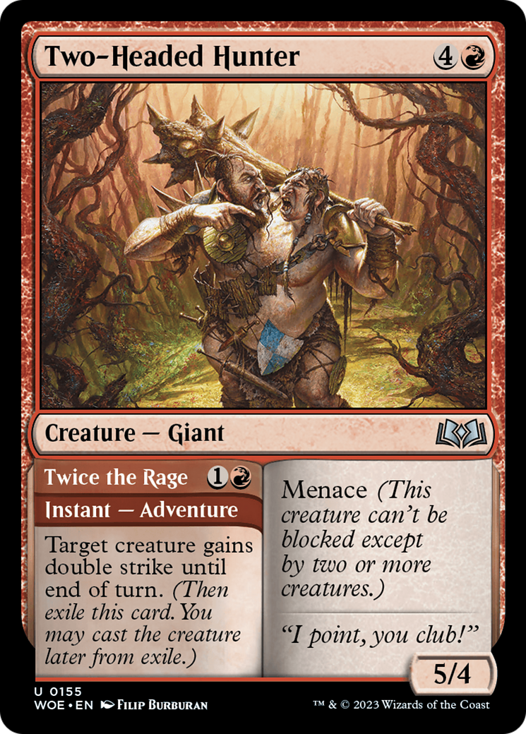 Two-Headed Hunter // Twice the Rage [Wilds of Eldraine] | GrognardGamesBatavia