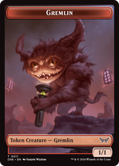 Gremlin // Manifest Double-Sided Token [Duskmourn: House of Horror Tokens] | GrognardGamesBatavia