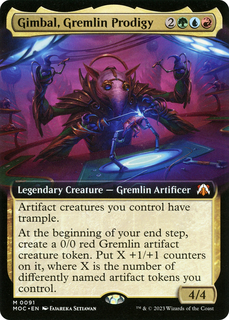 Gimbal, Gremlin Prodigy (Extended Art) [March of the Machine Commander] | GrognardGamesBatavia