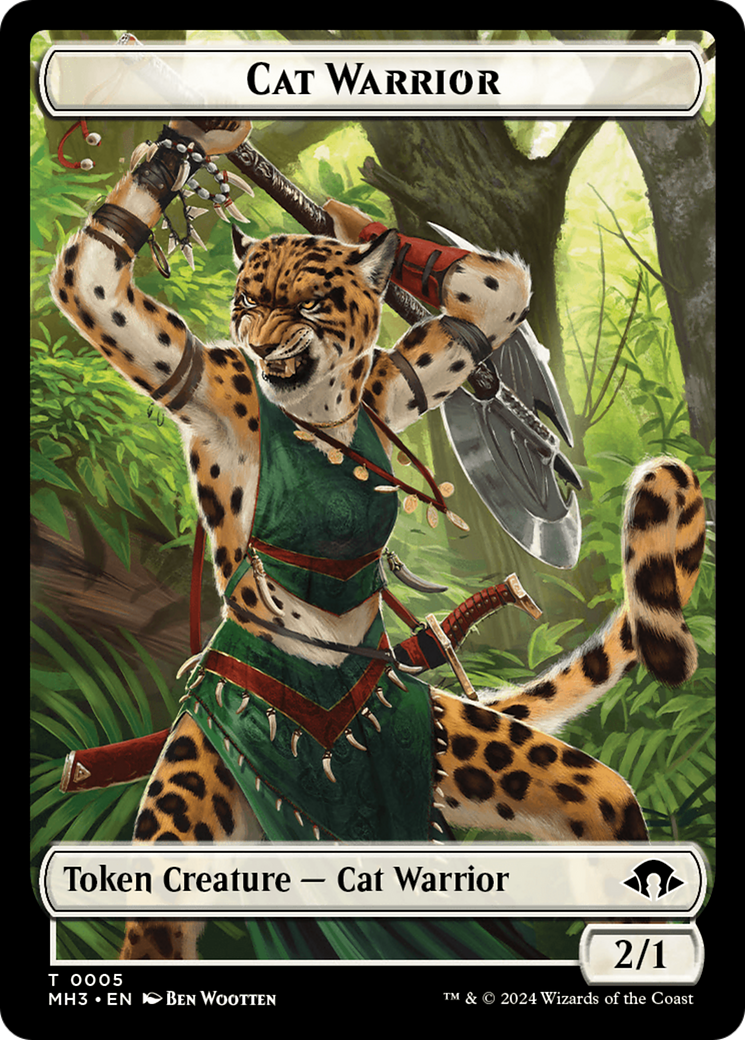 Servo // Cat Warrior Double-Sided Token [Modern Horizons 3 Tokens] | GrognardGamesBatavia