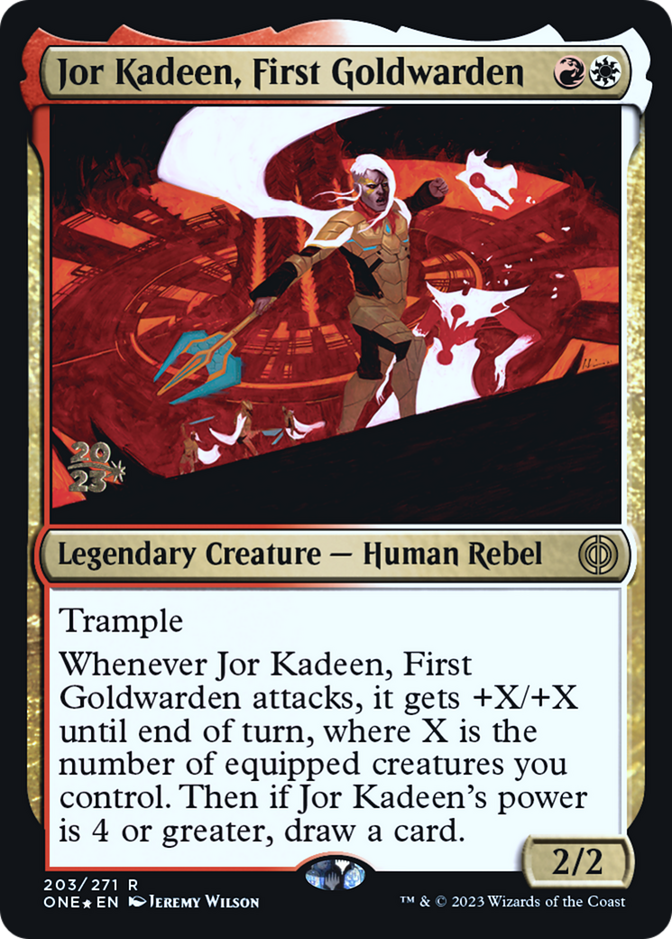 Jor Kadeen, First Goldwarden [Phyrexia: All Will Be One Prerelease Promos] | GrognardGamesBatavia