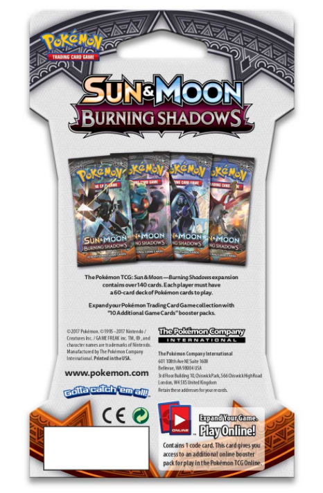 Sun & Moon: Burning Shadows - Sleeved Booster Pack | GrognardGamesBatavia