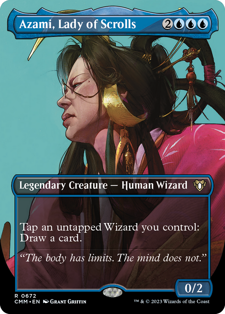 Azami, Lady of Scrolls (Borderless Profile) [Commander Masters] | GrognardGamesBatavia