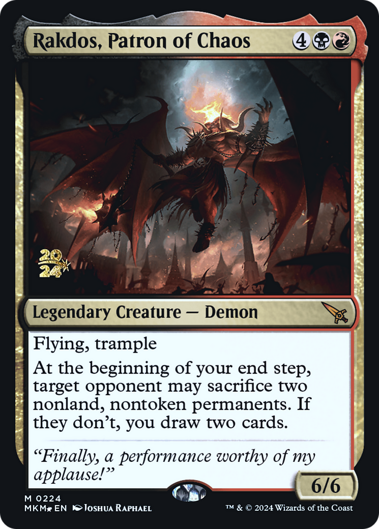 Rakdos, Patron of Chaos [Murders at Karlov Manor Prerelease Promos] | GrognardGamesBatavia