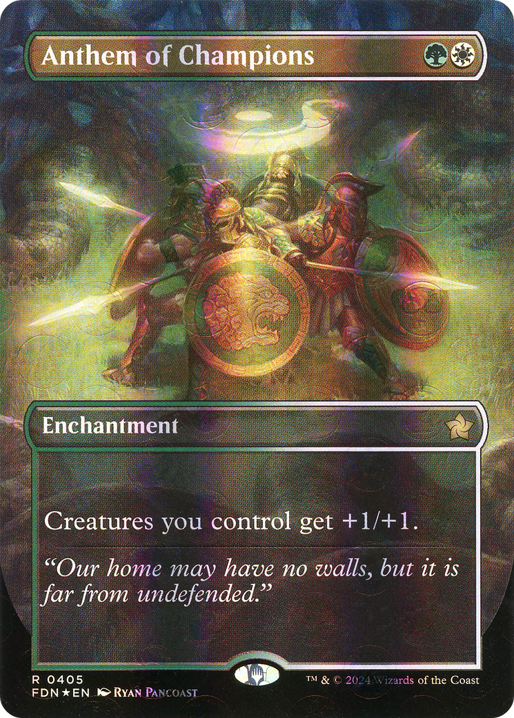 Anthem of Champions (Borderless Mana Foil) [Foundations] | GrognardGamesBatavia