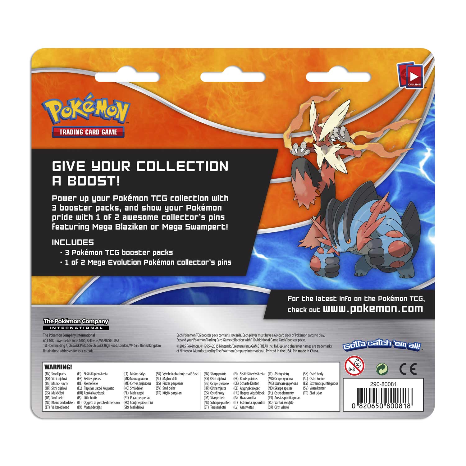 XY: BREAKthrough - Collector's Pin 3-Pack Blister (Mega Blaziken) | GrognardGamesBatavia