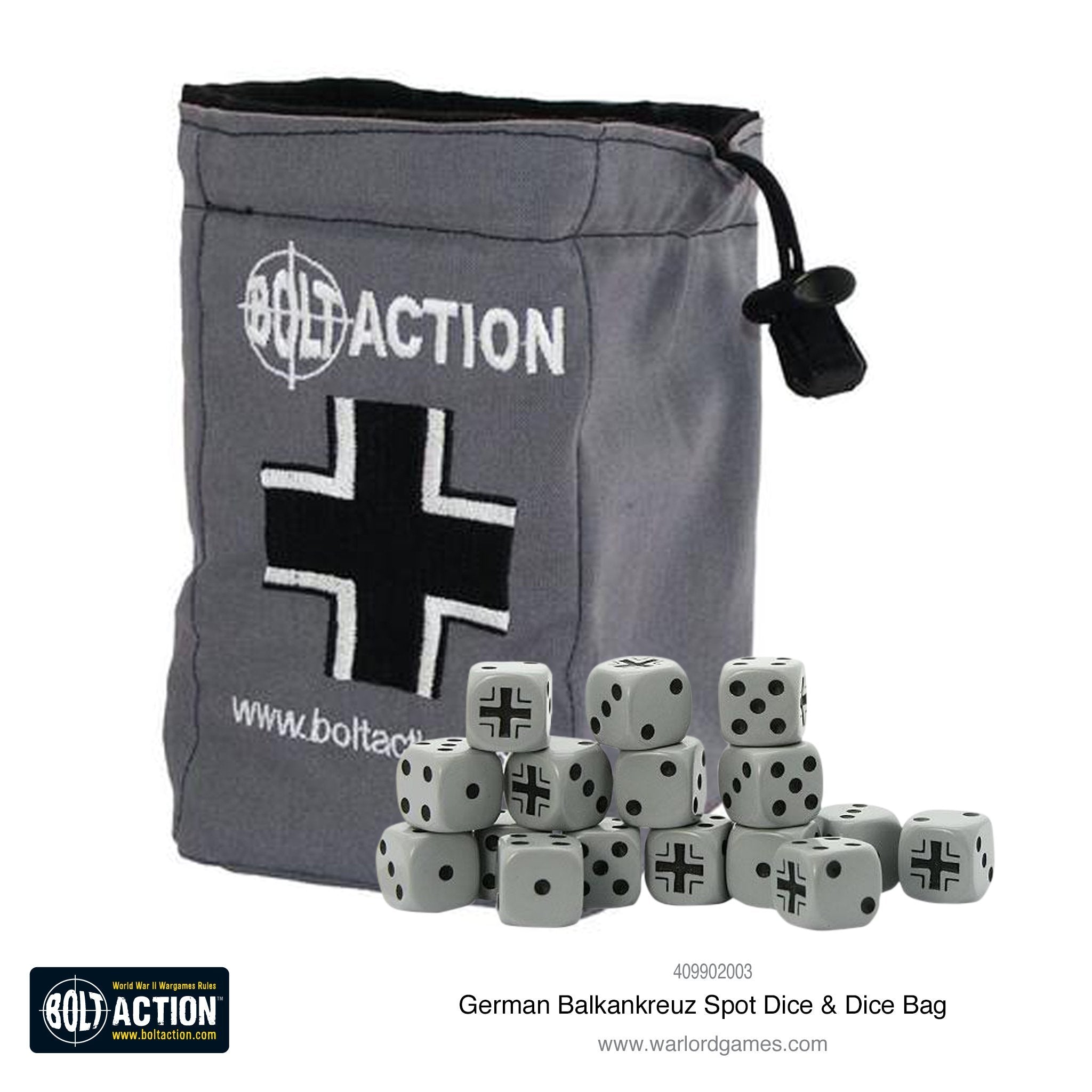 Bolt Action: German Army Order Dice and DIce Bag | GrognardGamesBatavia