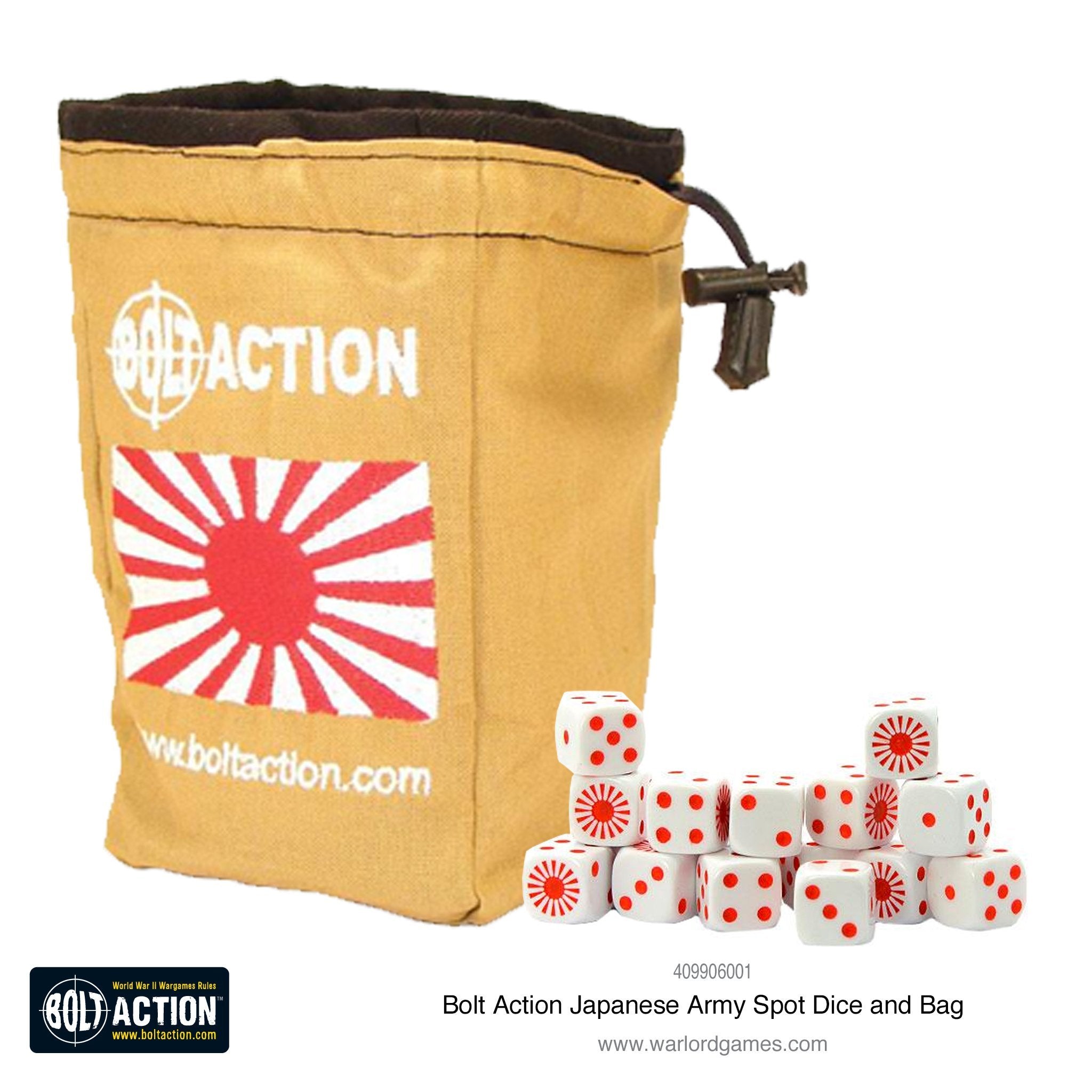 Bolt Action: Imperial Japanese Order Dice and DIce Bag | GrognardGamesBatavia