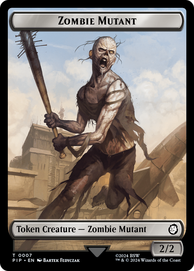 Zombie Mutant // Clue Double-Sided Token [Fallout Tokens] | GrognardGamesBatavia