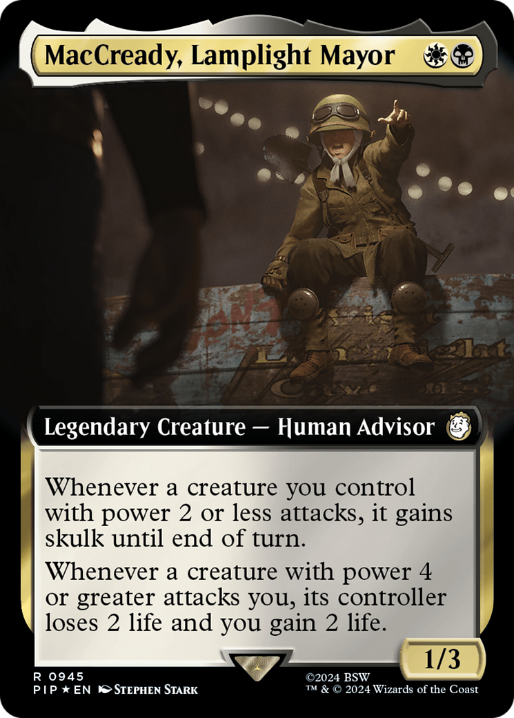 MacCready, Lamplight Mayor (Extended Art) (Surge Foil) [Fallout] | GrognardGamesBatavia