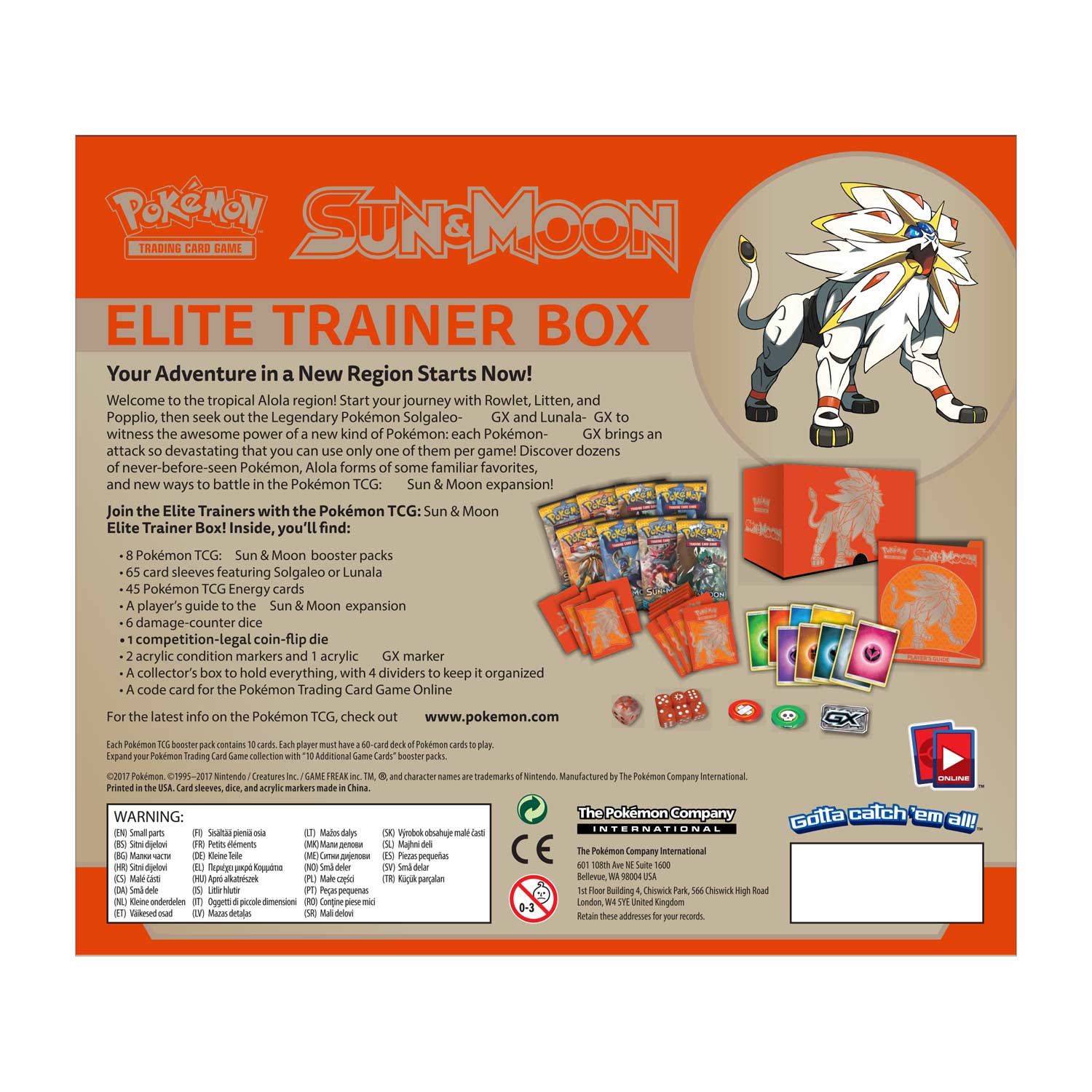 Sun & Moon - Elite Trainer Box (Solgaleo) | GrognardGamesBatavia