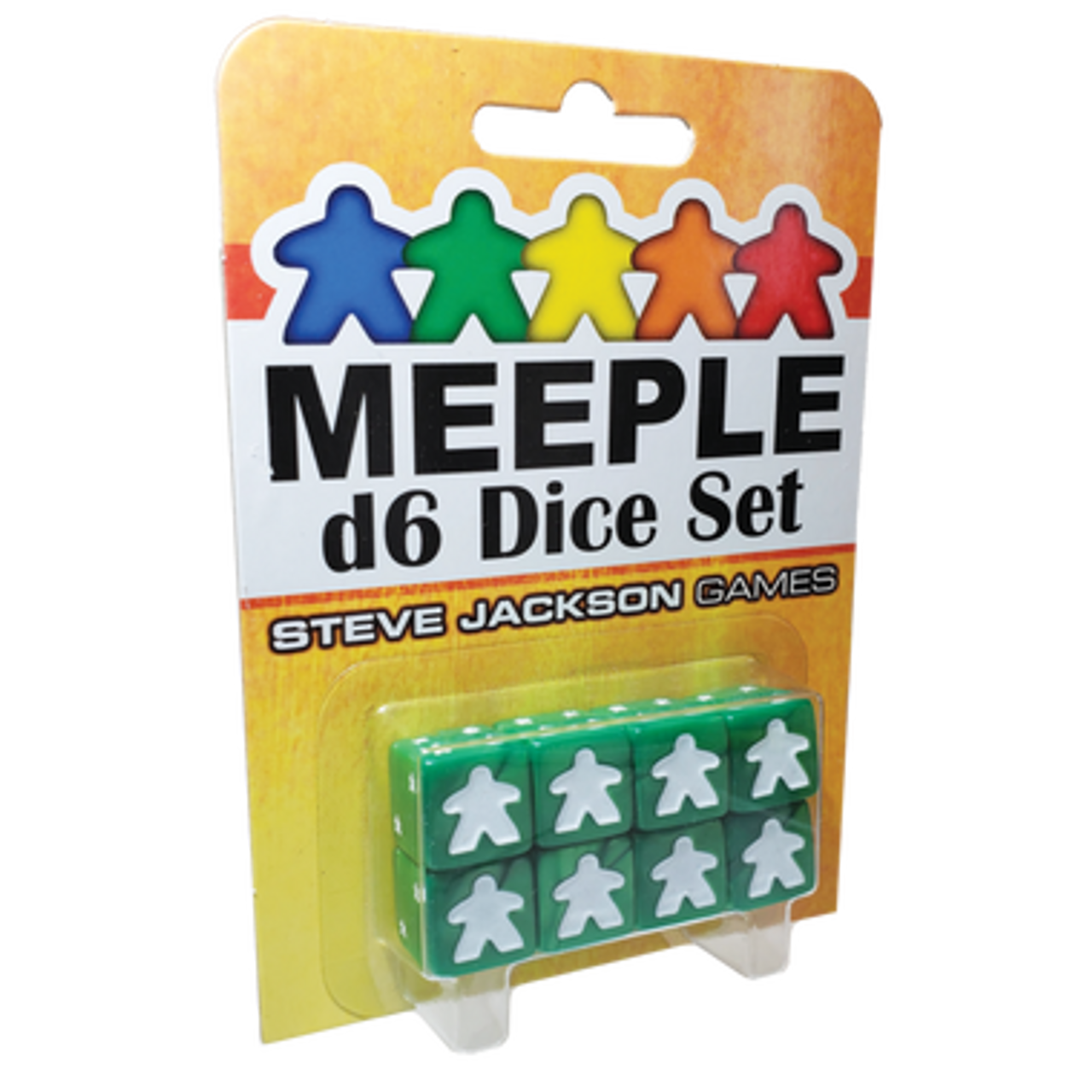 Meeple D6 Dice Set - Green (8ct) | GrognardGamesBatavia