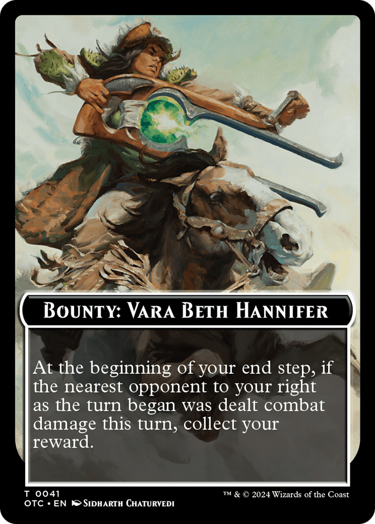 Bounty: Vara Beth Hannifer // Bounty Rules Double-Sided Token [Outlaws of Thunder Junction Commander Tokens] | GrognardGamesBatavia