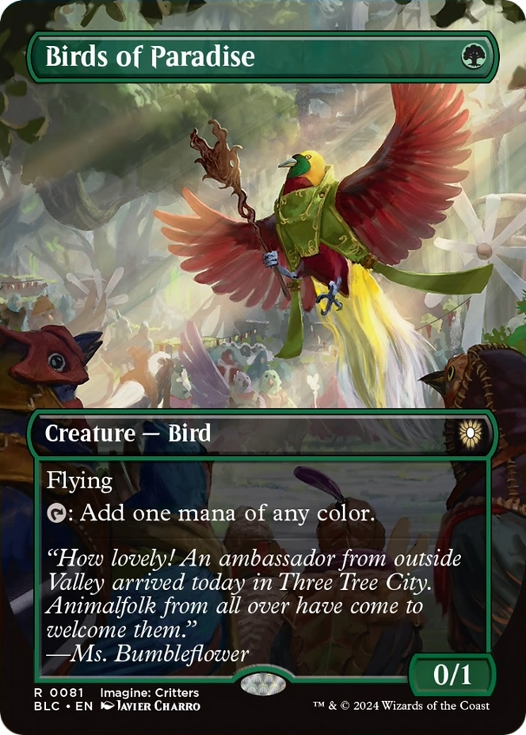 Birds of Paradise (Borderless) [Bloomburrow Commander] | GrognardGamesBatavia