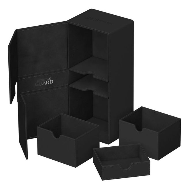 Twin Flip`n`Tray - Black (Holds 266+) - Ultimate Guard Deck Boxes | GrognardGamesBatavia