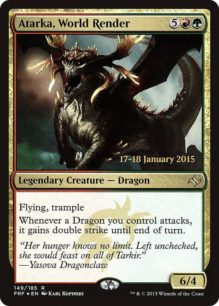 Atarka, World Render [Fate Reforged Prerelease Promos] | GrognardGamesBatavia