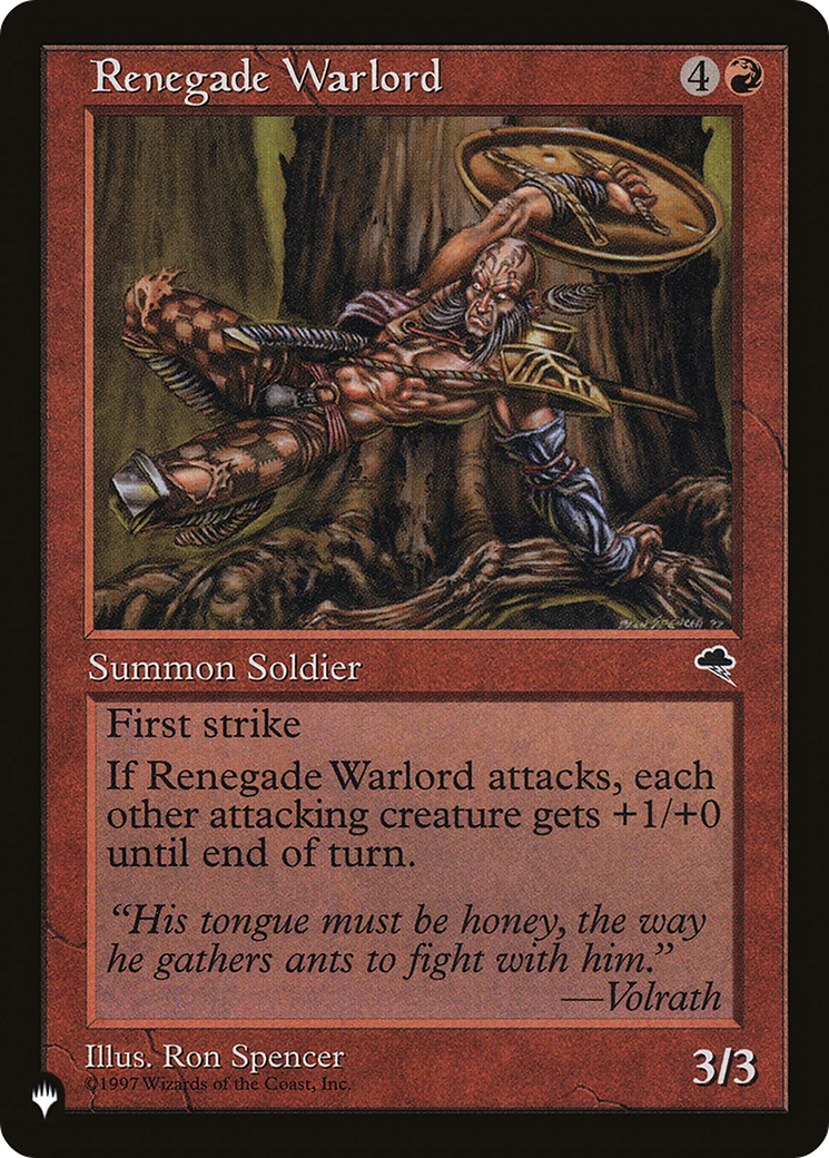 Renegade Warlord [The List Reprints] | GrognardGamesBatavia