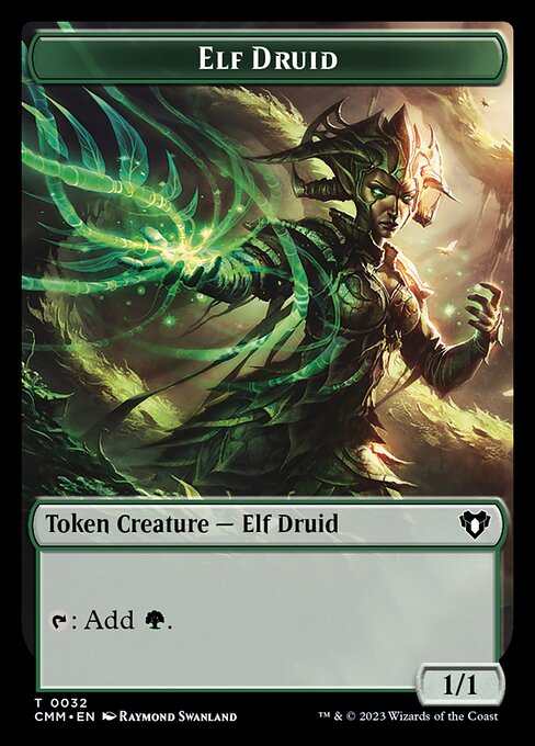 Saproling // Elf Druid Double-Sided Token [Commander Masters Tokens] | GrognardGamesBatavia