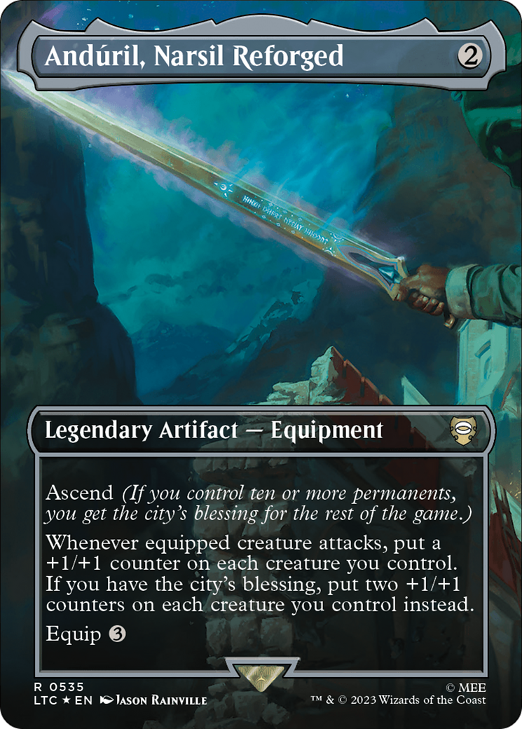 Anduril, Narsil Reforged (Borderless) (Surge Foil) [The Lord of the Rings: Tales of Middle-Earth Commander] | GrognardGamesBatavia
