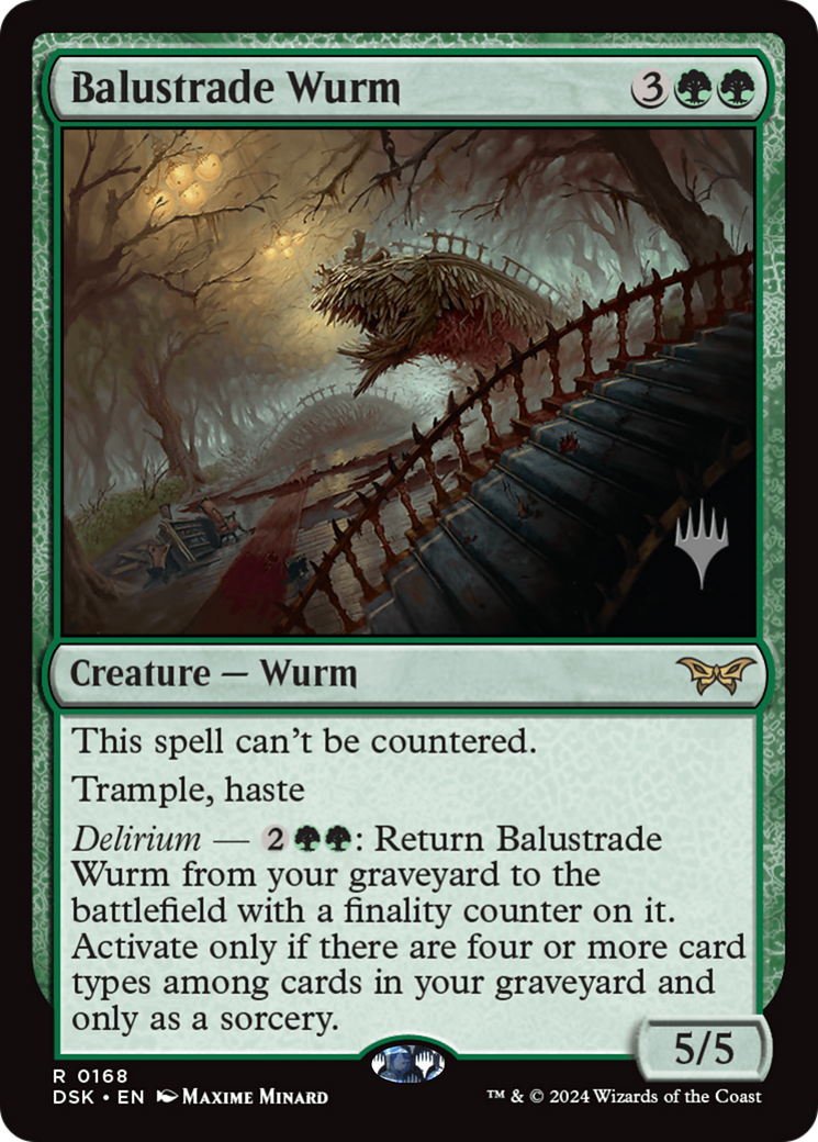 Balustrade Wurm (Promo Pack) [Duskmourn: House of Horror Promos] | GrognardGamesBatavia