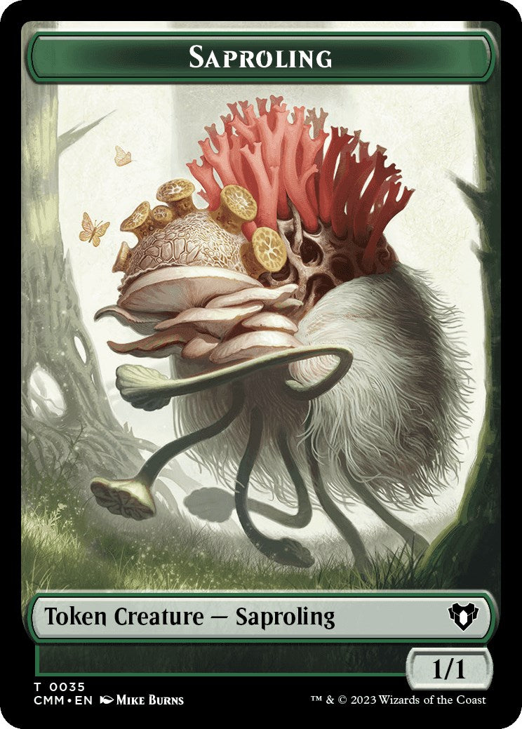 Saproling // Elf Druid Double-Sided Token [Commander Masters Tokens] | GrognardGamesBatavia