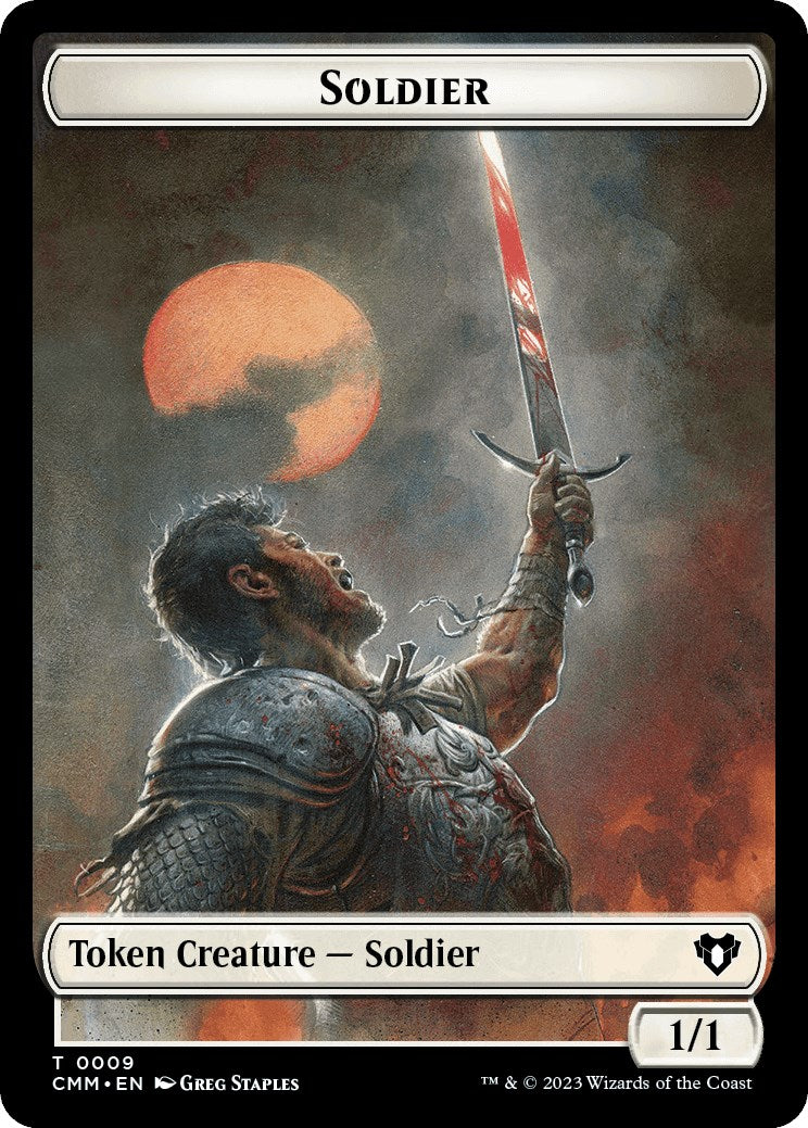 Soldier // Dragon (0020) Double-Sided Token [Commander Masters Tokens] | GrognardGamesBatavia