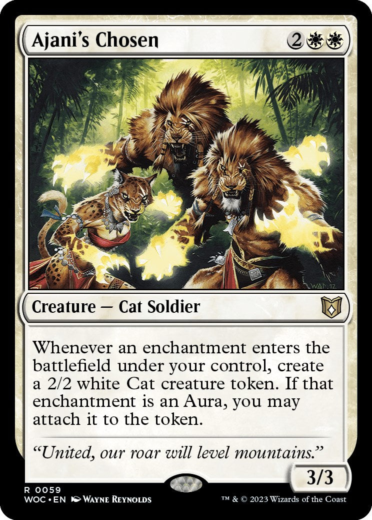 Ajani's Chosen [Wilds of Eldraine Commander] | GrognardGamesBatavia