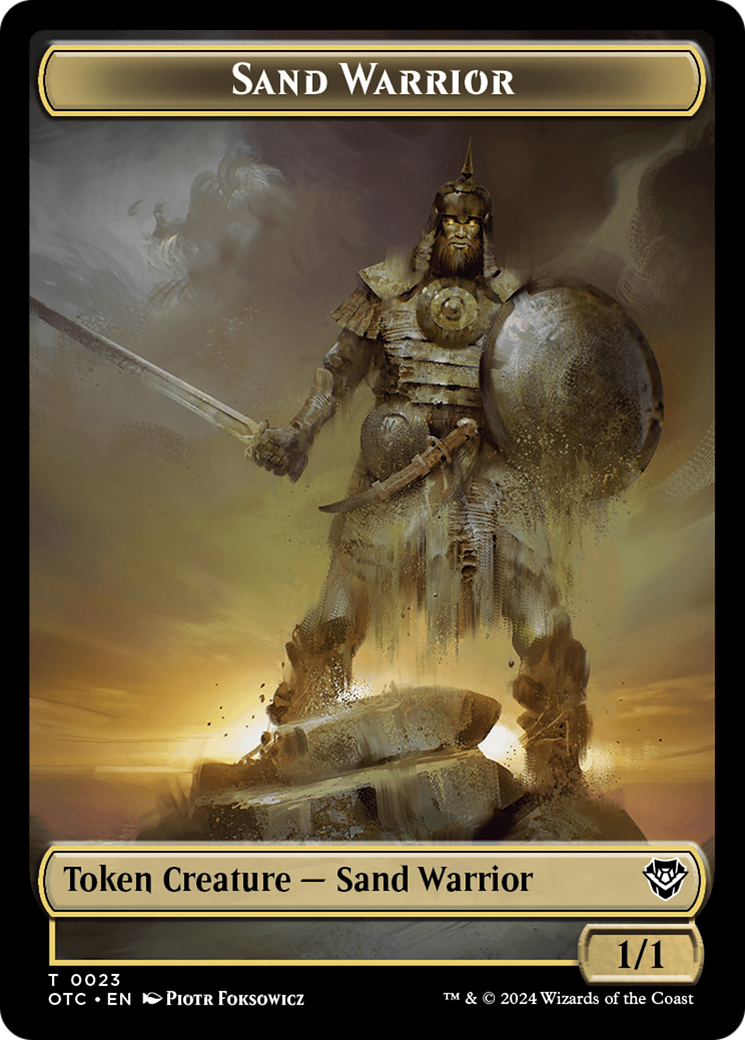 Plant // Sand Warrior Double-Sided Token [Outlaws of Thunder Junction Commander Tokens] | GrognardGamesBatavia