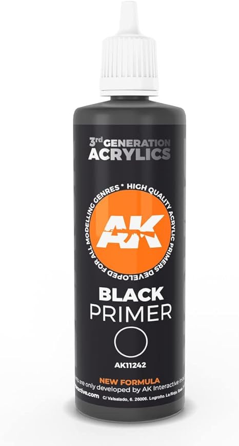 AK-Interactive Black Primer 3rd Gen 100ml | GrognardGamesBatavia