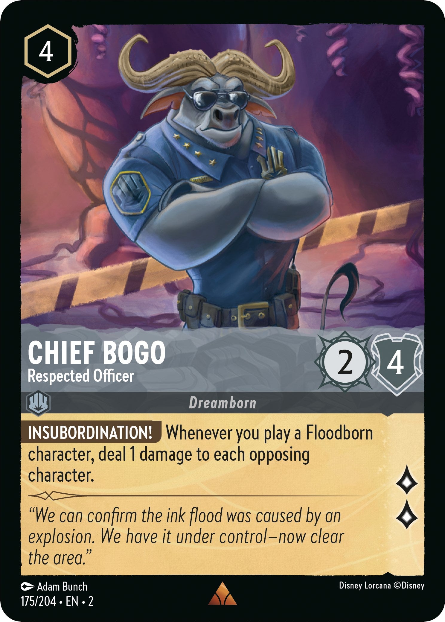 Chief Bogo - Respected Officer (175/204) [Rise of the Floodborn] | GrognardGamesBatavia