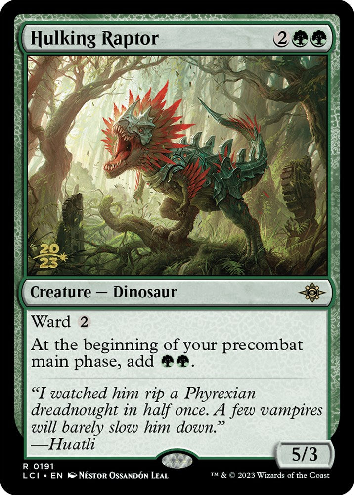 Hulking Raptor [The Lost Caverns of Ixalan Prerelease Cards] | GrognardGamesBatavia