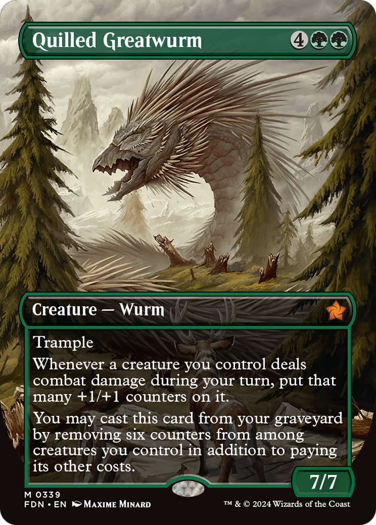 Quilled Greatwurm (Borderless) [Foundations] | GrognardGamesBatavia