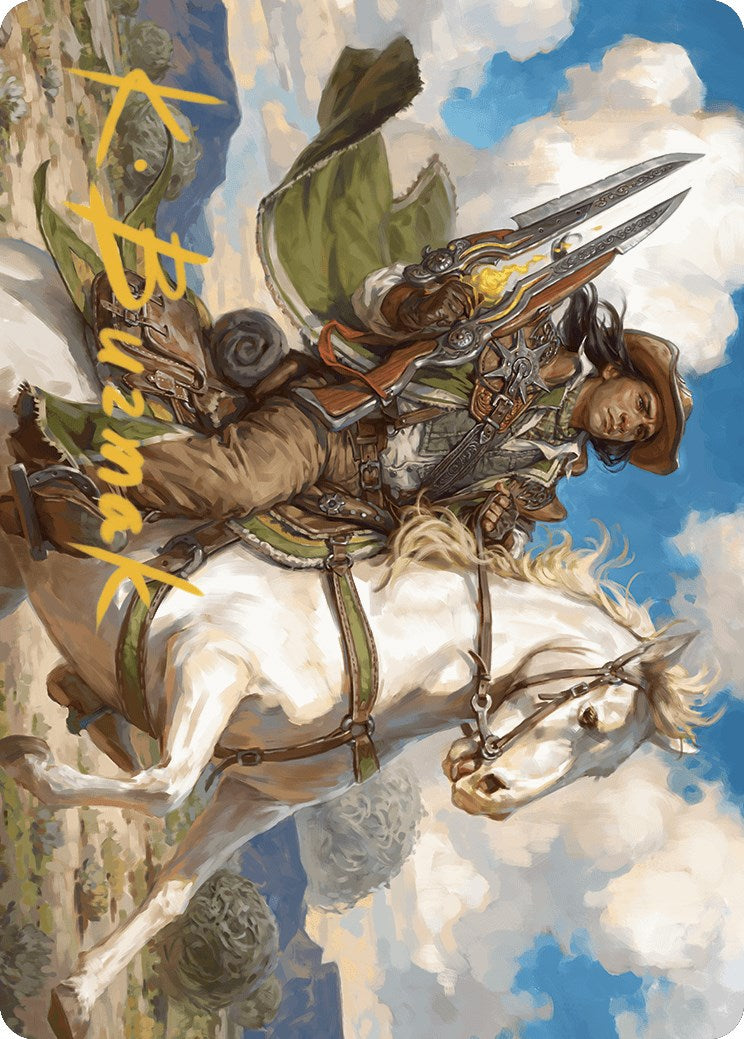 Wylie Duke, Atiin Hero Art Card (Gold-Stamped Signature) [Outlaws of Thunder Junction Art Series] | GrognardGamesBatavia