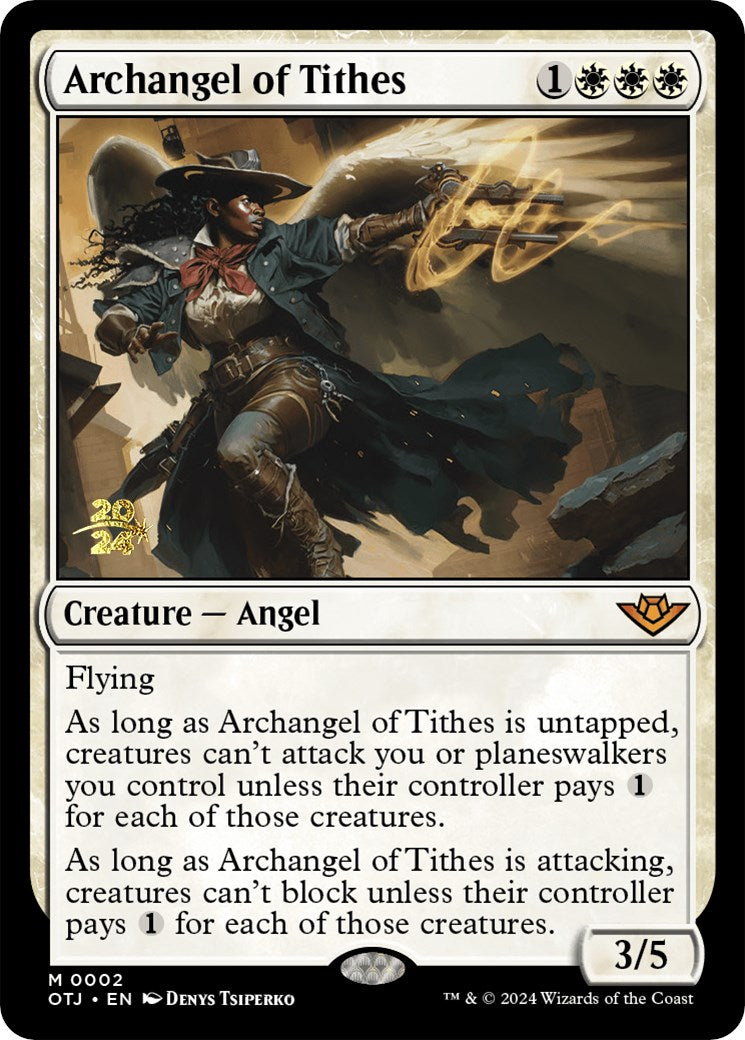 Archangel of Tithes [Outlaws of Thunder Junction Prerelease Promos] | GrognardGamesBatavia