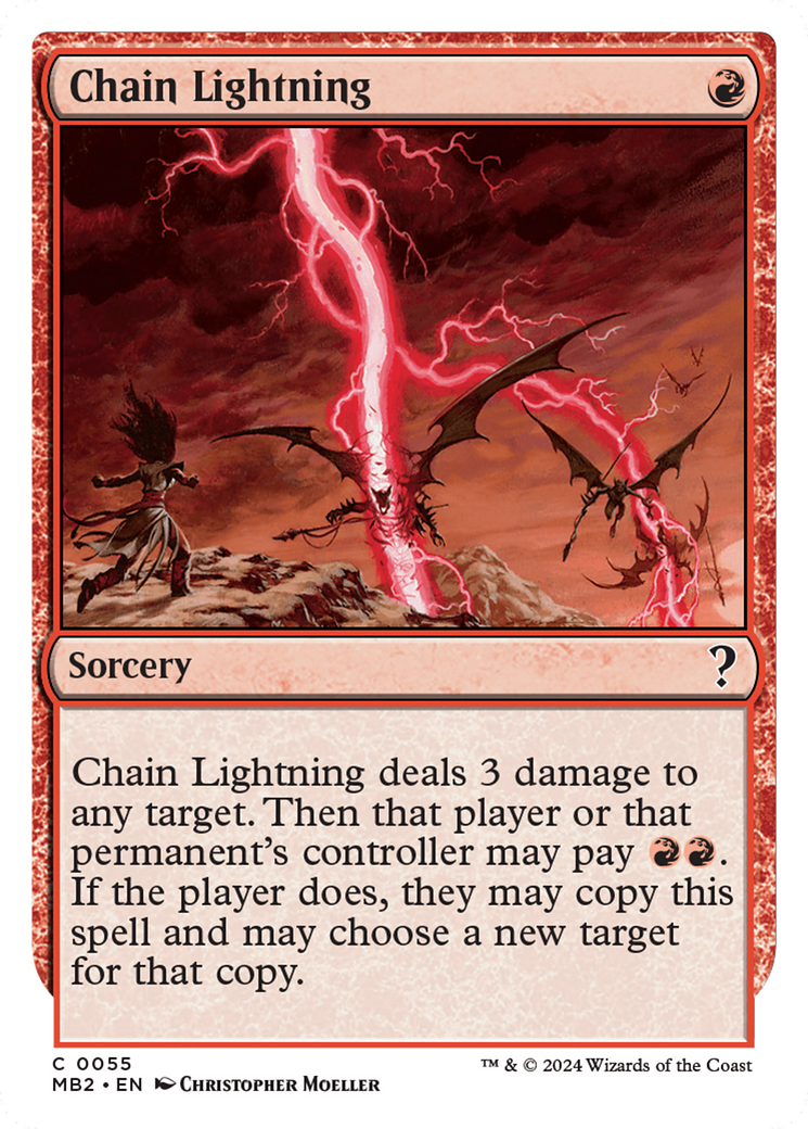 Chain Lightning (White Border) [Mystery Booster 2] | GrognardGamesBatavia