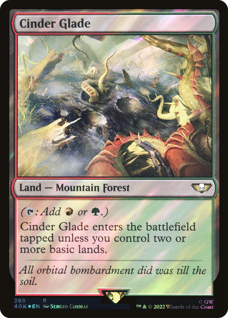 Cinder Glade (Surge Foil) [Universes Beyond: Warhammer 40,000] | GrognardGamesBatavia