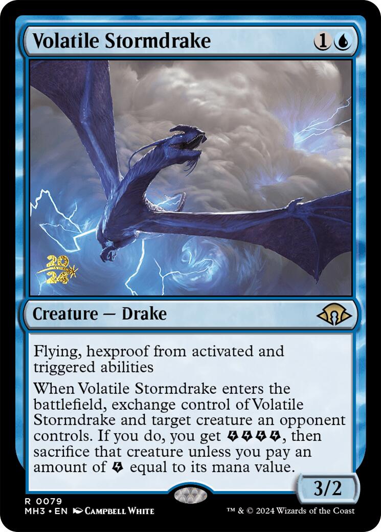 Volatile Stormdrake [Modern Horizons 3 Prerelease Promos] | GrognardGamesBatavia