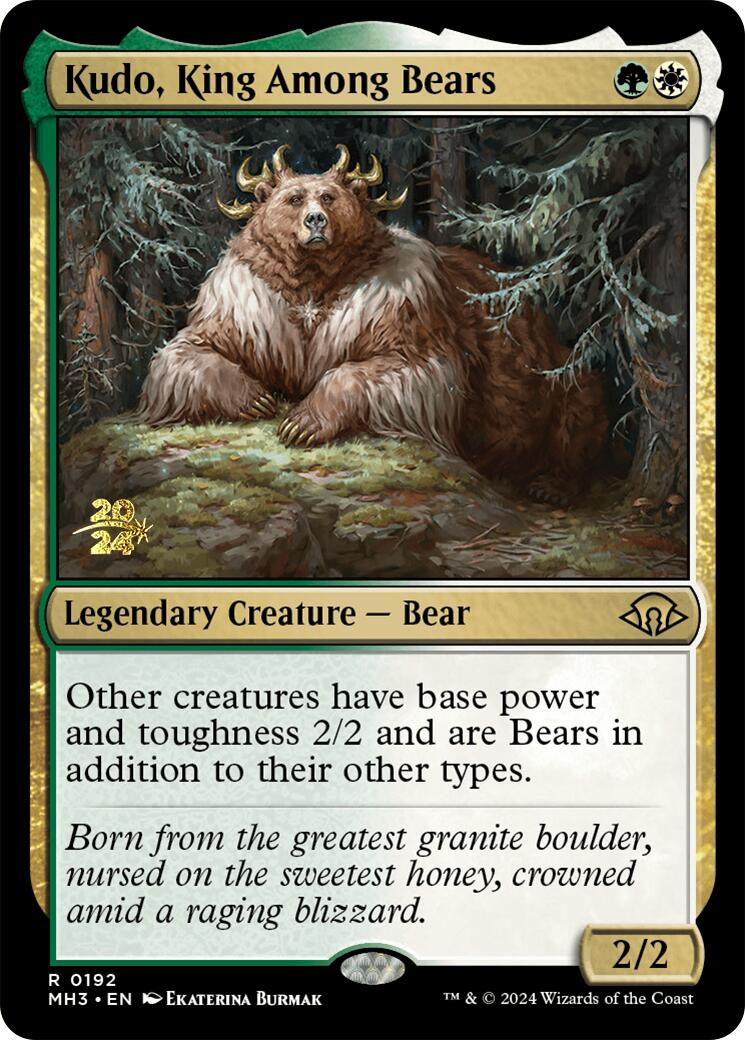 Kudo, King Among Bears [Modern Horizons 3 Prerelease Promos] | GrognardGamesBatavia