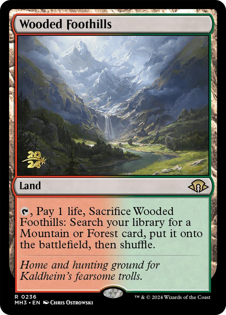 Wooded Foothills [Modern Horizons 3 Prerelease Promos] | GrognardGamesBatavia