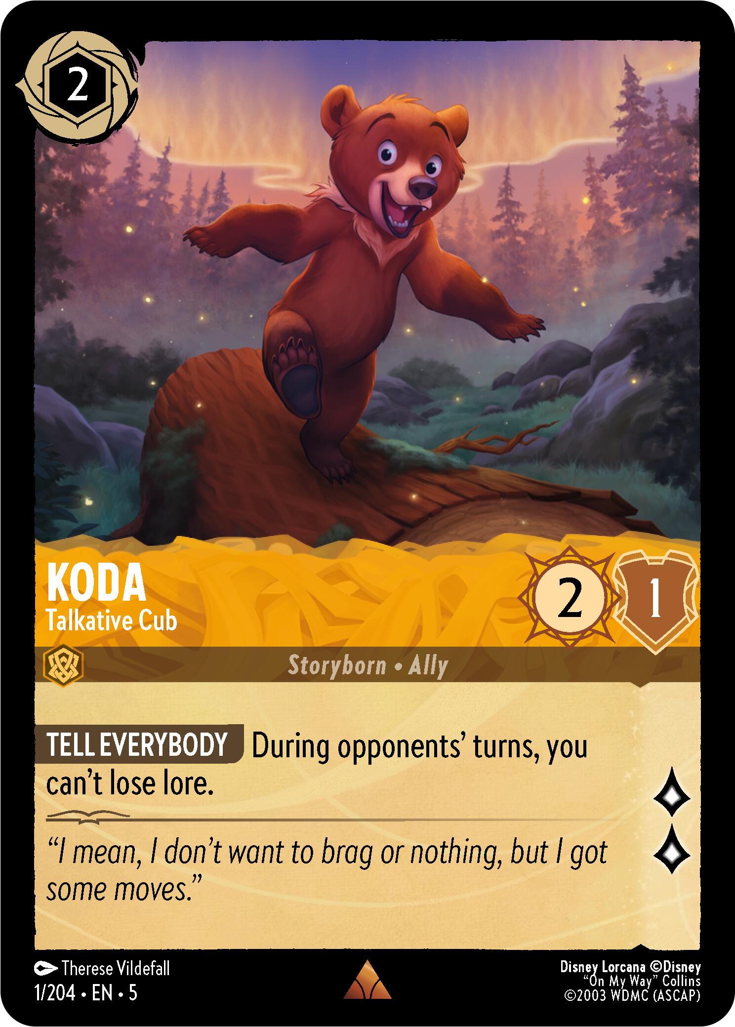 Koda - Talkative Cub (1/204) [Shimmering Skies] | GrognardGamesBatavia