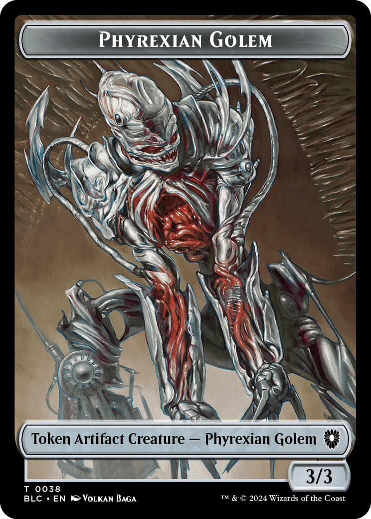 Phyrexian Golem // Faerie Double-Sided Token [Bloomburrow Commander Tokens] | GrognardGamesBatavia