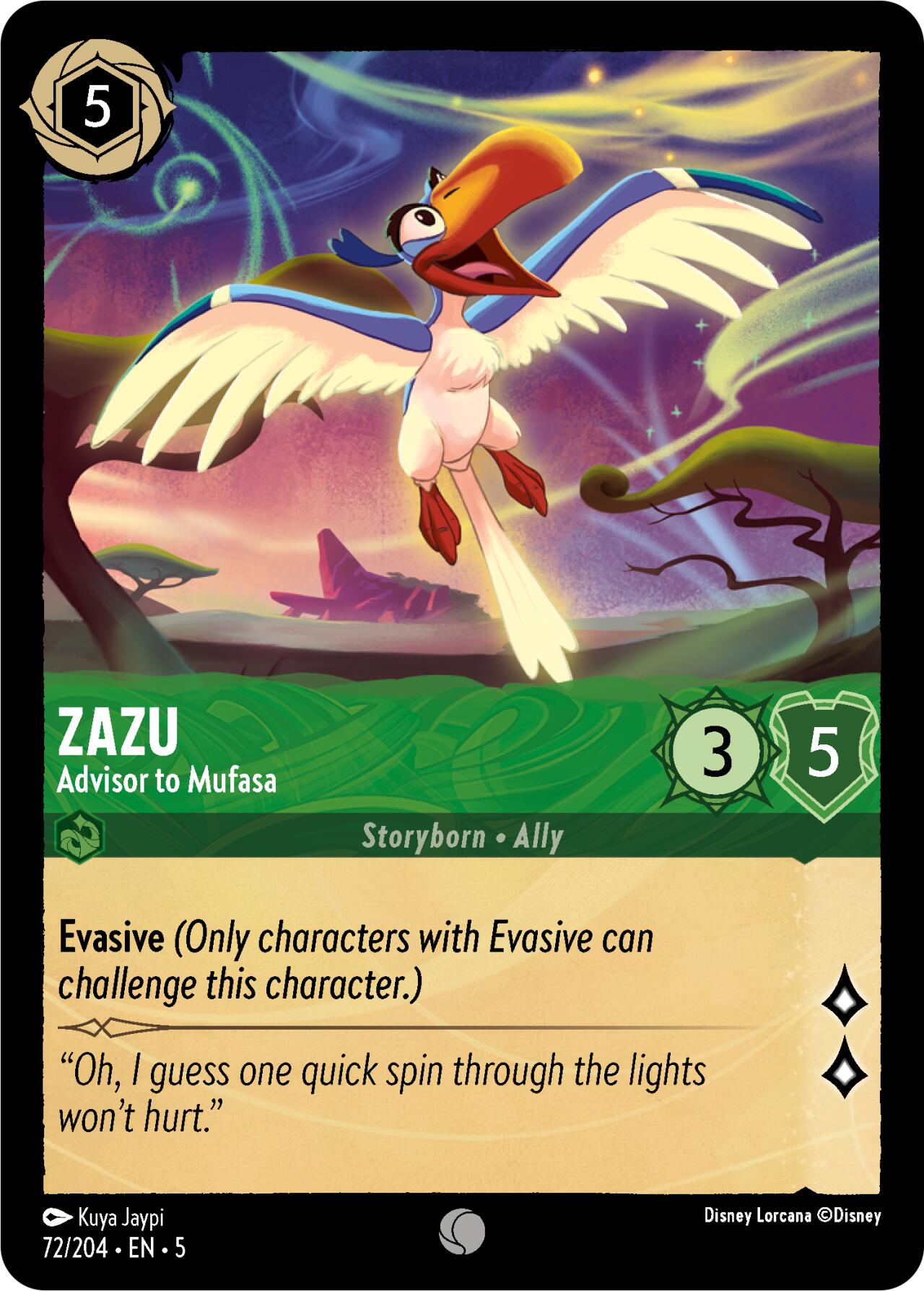 Zazu - Advisor to Mufasa (72/204) [Shimmering Skies] | GrognardGamesBatavia