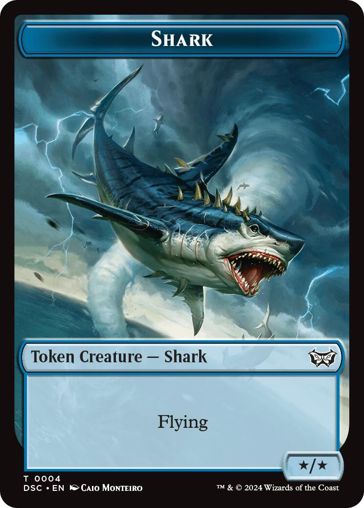 Shark // Copy Double-Sided Token [Duskmourn: House of Horror Commander Tokens] | GrognardGamesBatavia